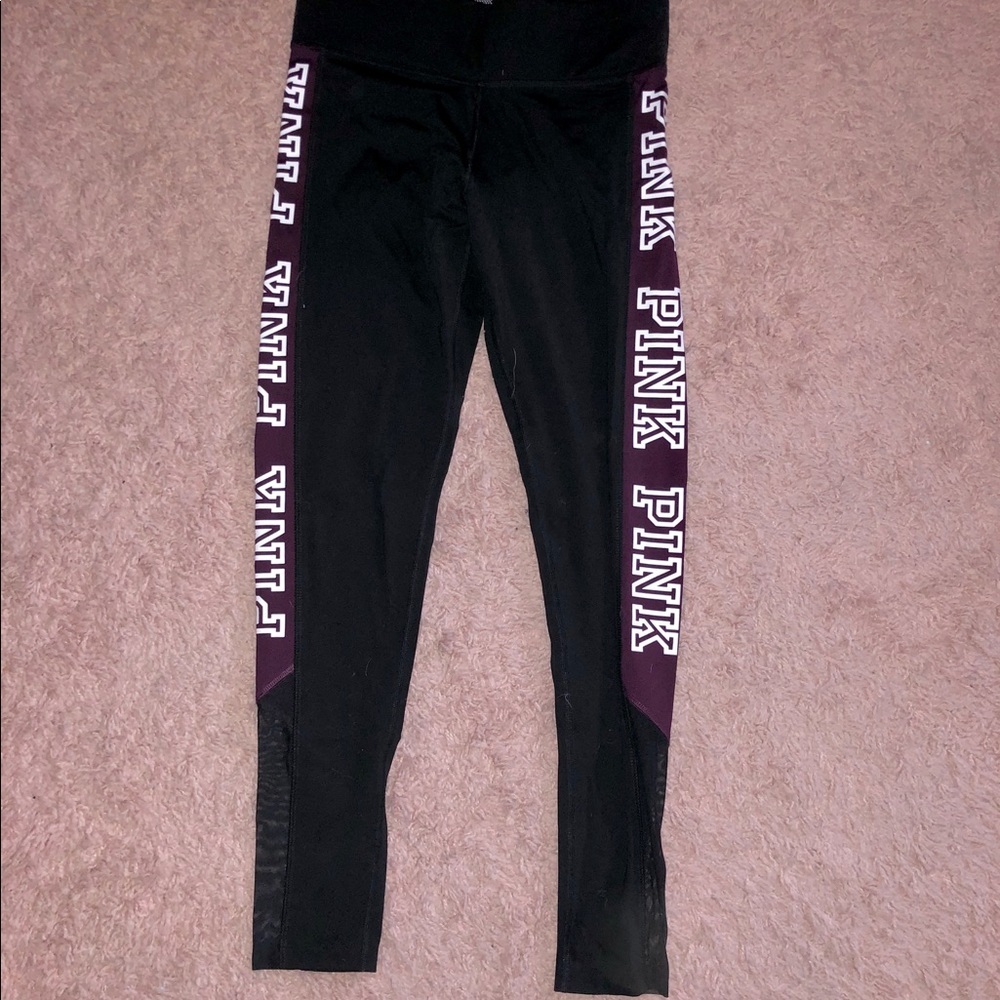 Black PINK leggings with maroon stripe